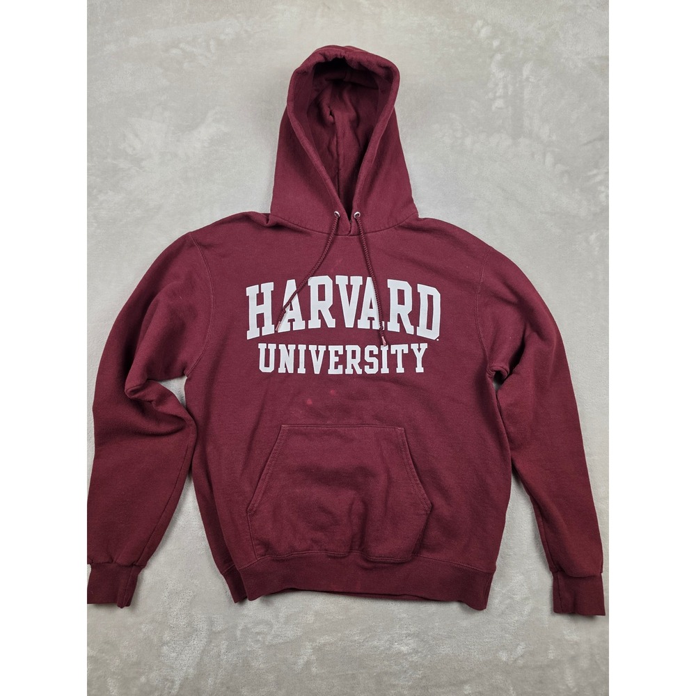 Champion Hoodie Mens M Maroon Harvard University Eco Pullover Sweatshirt *Read‎